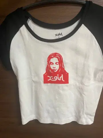 x-girl 반팔 T셔츠 M 화이트/블랙