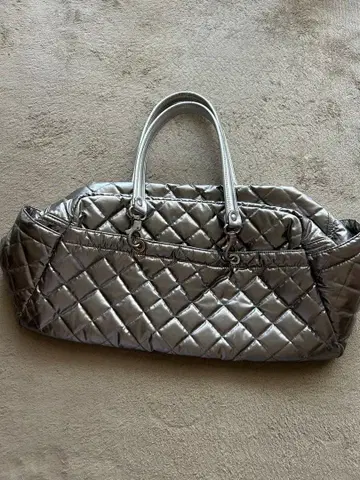 앙주르 앙삭 실버 퀼팅 보스턴 백