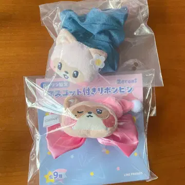 zeroni 마스코트 부착 리본핀 스크런치 하니니