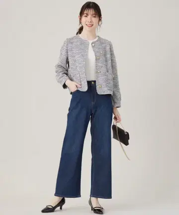 애니시스 anysis 워셔블 세미 와이드 데님 팬츠 사이즈 1