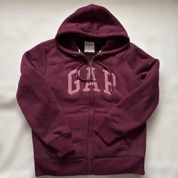 GAP 풀 집업 후드티 안쪽 보아 남성용 M 와인 레드 GAP 로고