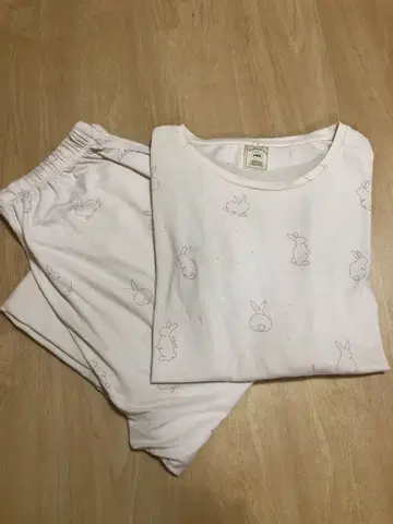 젤라또피케 토끼 룸웨어 파자마 상하의 세트 긴팔 핑크