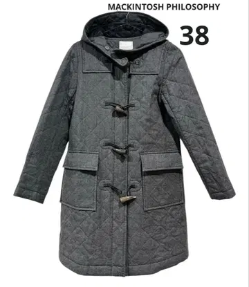 새상품급 매킨토시 철학 충전솜 더플 코트 울 그레이 38