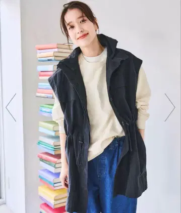 studio CLIP 밀리터리 블루종 베스트 차콜