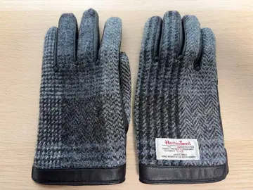 해리스 트위드 가죽 장갑 그레이 계열