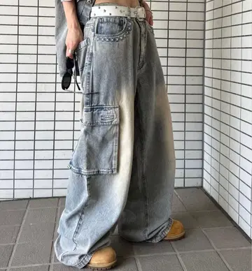 엠보싱 오버 다이 카고 데님 세다클