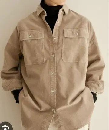 Healthy DENIM Almond 코듀로이 빅 셔츠 베이지 사이즈 1