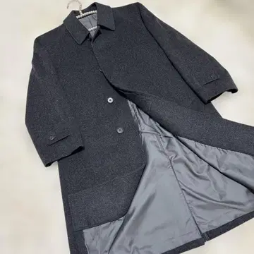 새상품급 다크 그레이 체스터 코트 울 일본제