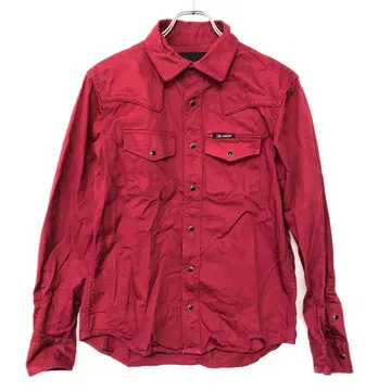 헤이세이 Luv maison 구제 의류 스냅 버튼 영문 자수 웨스턴 셔츠