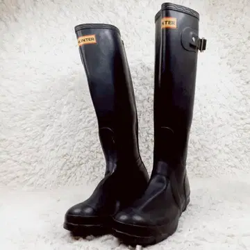 새상품급 25cm HUNTER 오리지널 톨 레인부츠 블랙 여성용