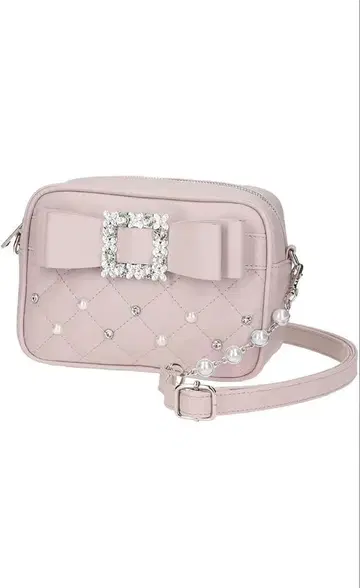 리본 포함 핑크 숄더백