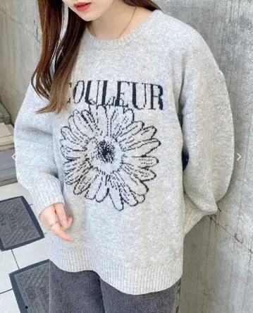 INGNI 꽃무늬 자카드 니트