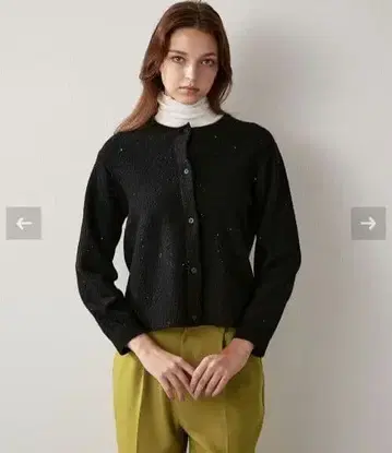 루소크 블랙 반짝이 스팽글 니트 가디건 긴팔 M 미사용 새상품