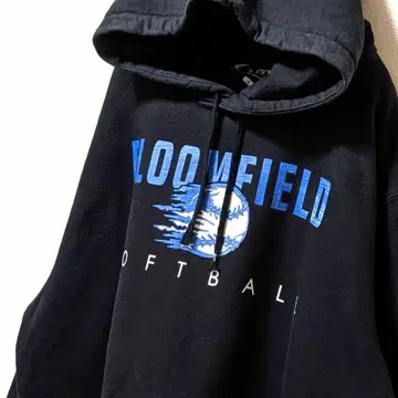 GTM 블루 필드 소프트볼 후드 맨투맨 블랙 L 구제 의류