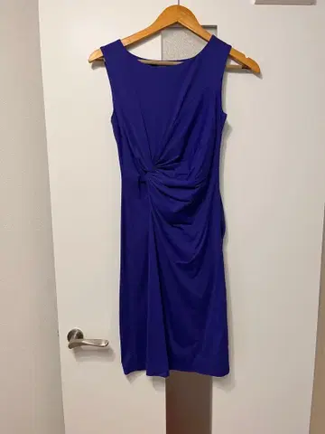 kay me 원피스 파티 드레스 무릎 기장 슬리브리스 블루 7 사이즈