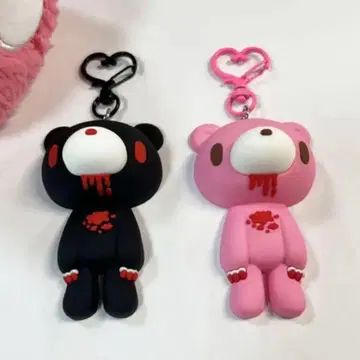 그루미 키링 블랙 핑크 스트랩 Gloomy Bear