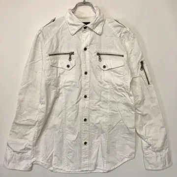 00s 락 모드 시크 스타일 구제 의류 스냅 버튼 긴팔 셔츠 자켓