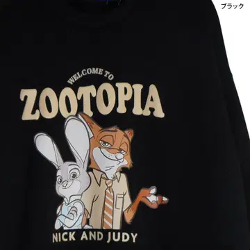 디즈니 트레이닝복 주토피아 맨투맨 속기모 사파리 블랙 M