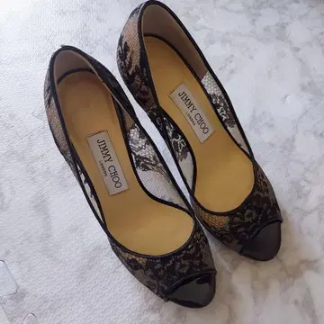 JIMMY CHOO 블랙 레이스 하이힐
