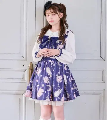 LIZLISA 주얼리 패턴 원피스 네이비