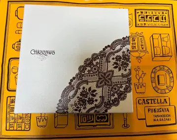 치카자와 레이스 후쿠사야 카스테라 타월 손수건 브라운 미개봉 새상품