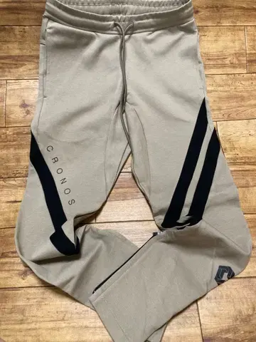 CRONOS 베이지 조거 팬츠 스트라이프