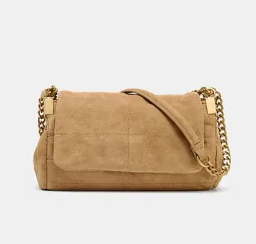 ZARA 자라 스플릿 스웨이드 레더 숄더백 베이지