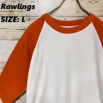 Rawlings 래글런 T 7부 소매 화이트 오렌지 심플