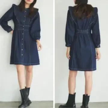 페루 데님 미디 원피스 온워드 클로젯