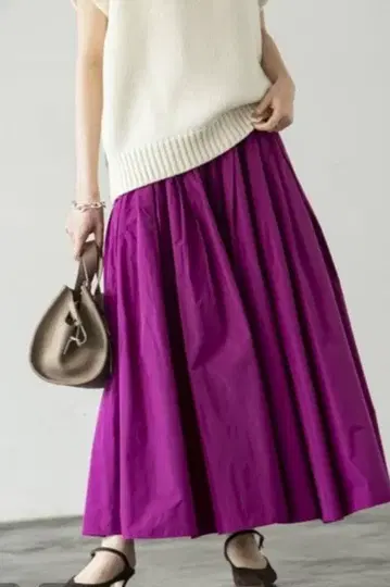 NOBLE 퍼플 플레어 스커트