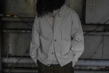 AURALEE WASHED HARD TWIST DENIM BLOUSON