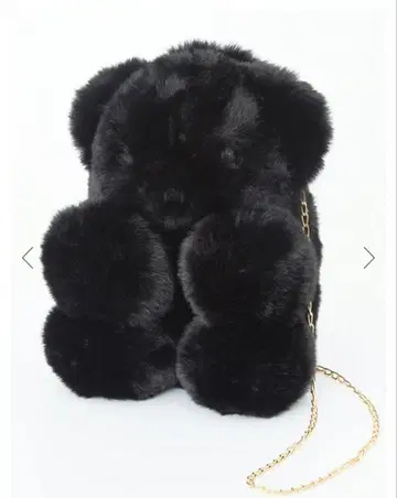 블랙 곰 모양 퍼 백