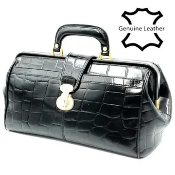 악어 엠보싱 새상품급 올 가죽 닥터 백 블랙 가마구치