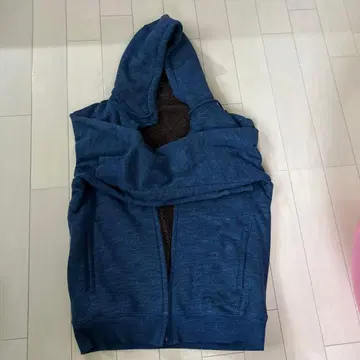 네이비 플리스 후드 부착 후드티