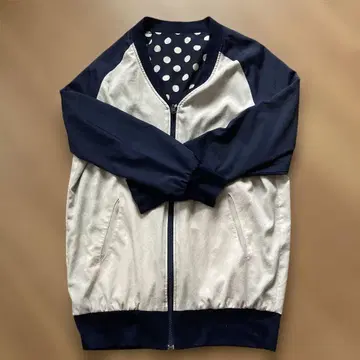 리버서블 네이비 베이지 점퍼 얇은 소재