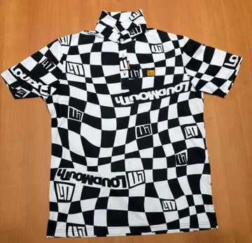 Loudmouth(라우드마우스) 피케 셔츠 L 화이트 블랙 체크