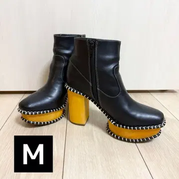 moussy 우드 밑창 부츠 통굽 M