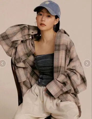 snidel 셔츠 블라우스 플란넬 셔츠 여성용