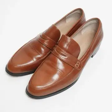 컨디션 최상 AdeVivre 천연 가죽 코인 로퍼 브라운 25cm