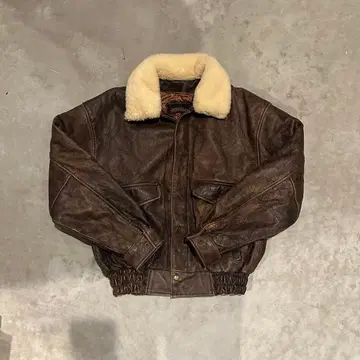 [구제 의류] SHAABANY 브라운 레더 봄버 자켓 A-2