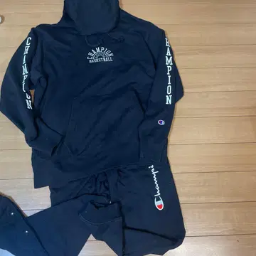 Champion 농구 후드티 블랙 상하의 세트 판매