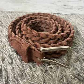 [ 새상품급 ] BEORMA LEATHER 뜨개질 메쉬 가죽 벨트 브라운