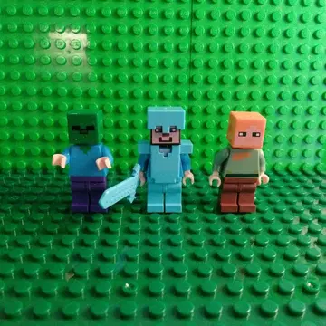 레고풍 마인크래프트 [스티브] [알렉스] [좀비] 3체 세트