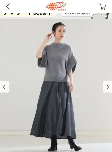 새상품 택 포함 드 밀크 AK+1 / 판초 니트 풀오버 그레이