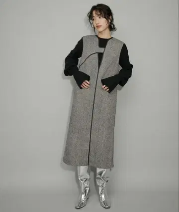 ADAM ET ROPE' 2WAY 트위드 오버롤 스커트