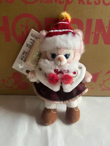 상하이 디즈니 리나벨 봉제 인형 키체인 크리스마스 2022