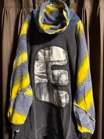 ELRODEOD 패치워크 오버 사이즈 후드티