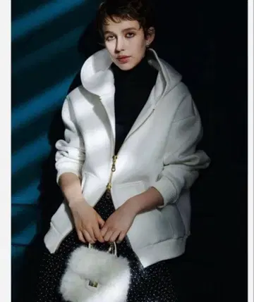 sheller BIG 더블 집 후디 화이트