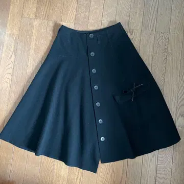 CRESCENT 울 아지메 플레어 스커트 M 블랙