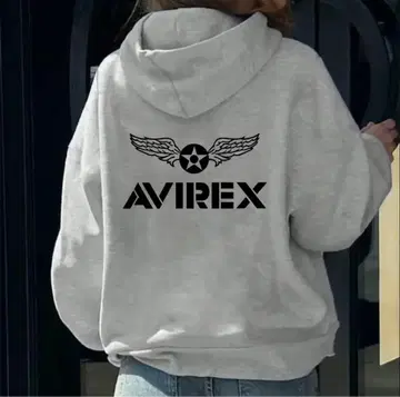 아비렉스 AVIREX 그레이 후드 부착 후드티 XL 새상품